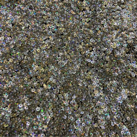 Basix II Brand Silver and Gold Sequin Silk Mini Dress Size 2 - Picture 12 of 13